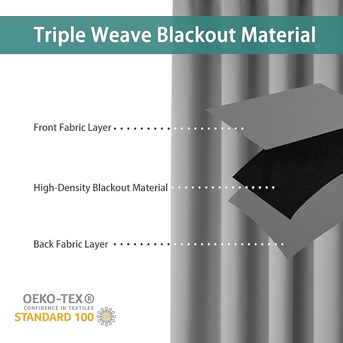 BONZER Room Divider Curtain Total Privacy Wall Extra Wide Grommet Room Darkening Curtains for Patio Sliding Glass Door, 96L x 120W Inch (8L x 10W ft), 1 Panel, Silver - Image 2