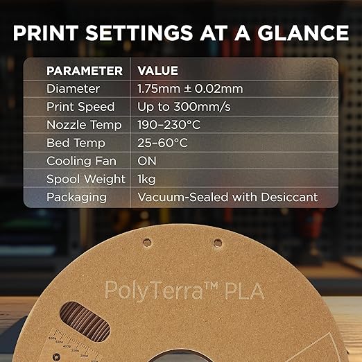 Polymaker Matte PLA Filament Earth Brown 1.75mm 1kg 3D Printing Filament, PolyTerra 3D Printer PLA Filament - Image 6