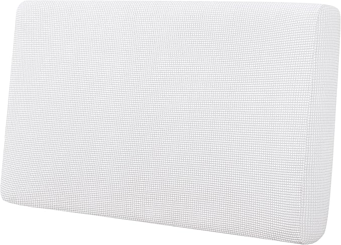 Easy-Going Stretch Loveseat Cushion Cover Sofa Cushion Furniture Protector Sofa Seat Sofa Slipcover Sofa Cover Soft Flexibility with Elastic Bottom(Loveseat Cushion, Snow White) by Easy-Going