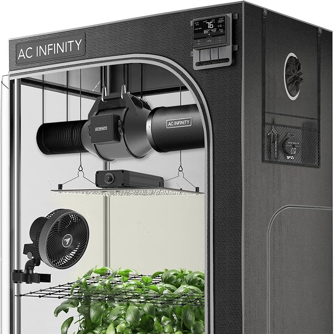 AC Infinity Advance Grow System 3x3, 3-Plant Kit, WiFi-Integrated Grow Tent Kit, Automate Ventilation, Circulation, Schedule Full Spectrum Samsung LM301H LED Grow Light, 2000D Mylar Tent by ACInfinity