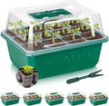 VIVOSUN 6-Pack Seed Starter Trays, 72-Cell Seed Starter Kit with Humidity Dome, Flat Reusable Plant Germination Trays with Drain Hole, Green Propagation Tray for Planting Seeds by VIVOSUN