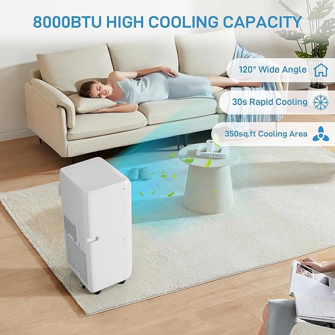 GarveeLife 10000 BTU Portable Air Conditioner - 3-in-1 Cooling, Fan & Dehumidifier - Ultra Quiet, Energy Efficient, Remote & 24H Timer - Cools Up to 450 Sq.Ft, Window Kit - Perfect for Bedroom, Office - Image 3