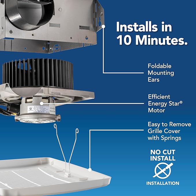 Broan-Nutone® Bathroom Exhaust Fan, 50 CFM Modern Grille, Energy Star Fan, 2.0 Sones - Image 3