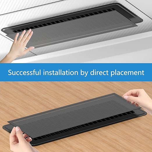8pcs Floor Vent Covers,4"x12" Magnetic Vent Covers Mesh Screen Air Vent Filter, Hon&Guan Floor Register Vent Covers for Home Floor/Wall/Ceiling Catch Debris Hair Dust - Image 5