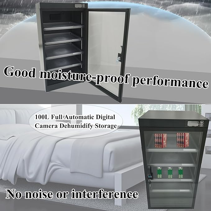 Automatic Digital Camera Dehumidify Storage 100L Dry Cabinet Box Storage 5 Layers Dry Cabinet with Tempered Glass for Camera & Lens Equipment Saving Storage Noiseless & Energy Saving Cabinet - Image 2