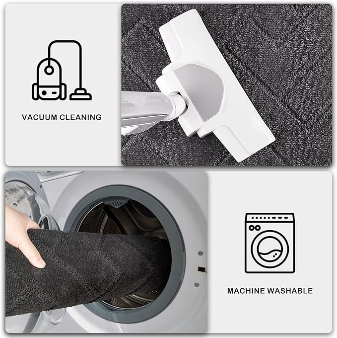 PURRUGS Dirt Trapping Door Mat 48" x 48", Non-Slip Machine Washable Entry Rug, Dog Doormat, Indoor Front Door Mat, Super Absorbent Entryway Rug for Muddy Shoes & Paws, Charcoal - Image 7