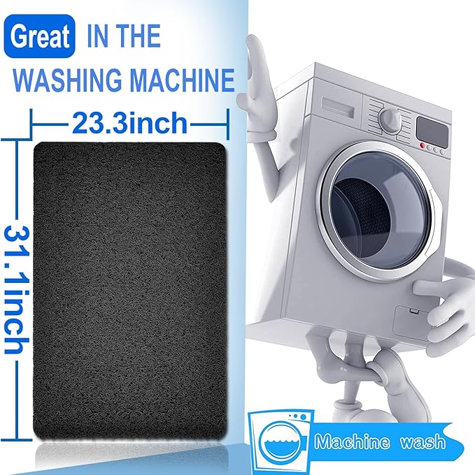 Shower Mats Non Slip for Elderly, 24x32’’Lager Loofah Loofah Bath Mats for Shower, Non-Slip Bath Mat for Elderly-Black - Image 2