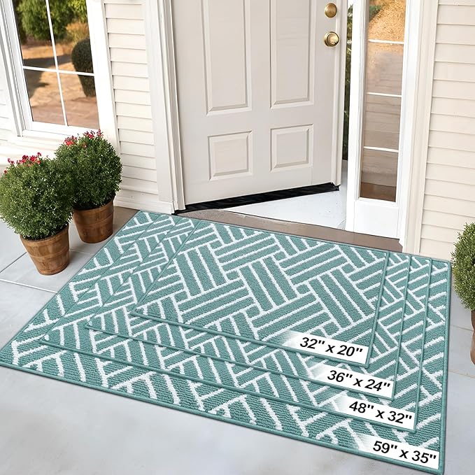 OLANLY Indoor Door Mat, 36x24 Inch, Dirt Resistant and Absorbent, Non-Slip Rubber Backing Floor Mats, Easy Clean Low-Profile Doormat for Entryway, Front Door, and Inside Entrance, Sage Green - Image 8