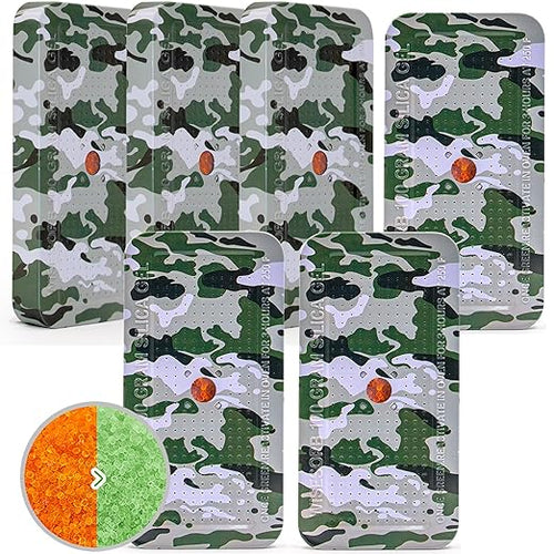 100 Gram Camouflage Gun Safe Dehumidifier Silica Gel Canister Rechargeable Dehumidifier Desiccant Reusable Indicating Desiccant Moisture Absorber with Visible Window [6PACK] by Wisesorb