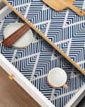 Cohoo Home Drawer and Shelf Liners for Kitchen Cabinet Non Adhesive,17.3in ×23.6FT Non Slip Cabinet Liners for Shelves, Drawer Paper Cupboard Strong Grip Bathroom Waterproof Washable Thick Blue Stripe by CohooHome