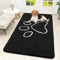 OLANLY Dog Door Mat for Muddy Paws 59x32, Paw Print Design, Absorbs Moisture and Dirt, Absorbent Non-Slip Washable Doormat, Quick Dry Chenille Mud Mat for Dogs, Entry Indoor Entryway Carpet, Black by OLANLY