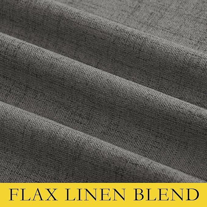 NICETOWN Grizzle Gray Vintage Linen 100% Blackout Curtains for Living Room, Thermal Insulated Curtains 108“ Long, Noise Reducing Window Treatment Drapes for Home Office, 62" Wide Per Panel, Set of 2 - Image 8