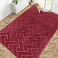 PURRUGS Easy Care Area Rug 6ft x 9ft, Non-Slip Machine Washable Entry Rug, Dog Door Mat, Stain Resistant Accent Rug for Hallway, Bedroom, Living Room and Mudroom, Cherry Red by PURRUGS