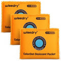 wisedry 200g [3 Packs] Rechargeable Large Desiccant Packs for Storage, Color Indicating Silica Gel Desiccant Packets, Reusable Moisture Absorbers Bags for Clothes, Suitcase, Gun Safe, Tool Box by wisedry