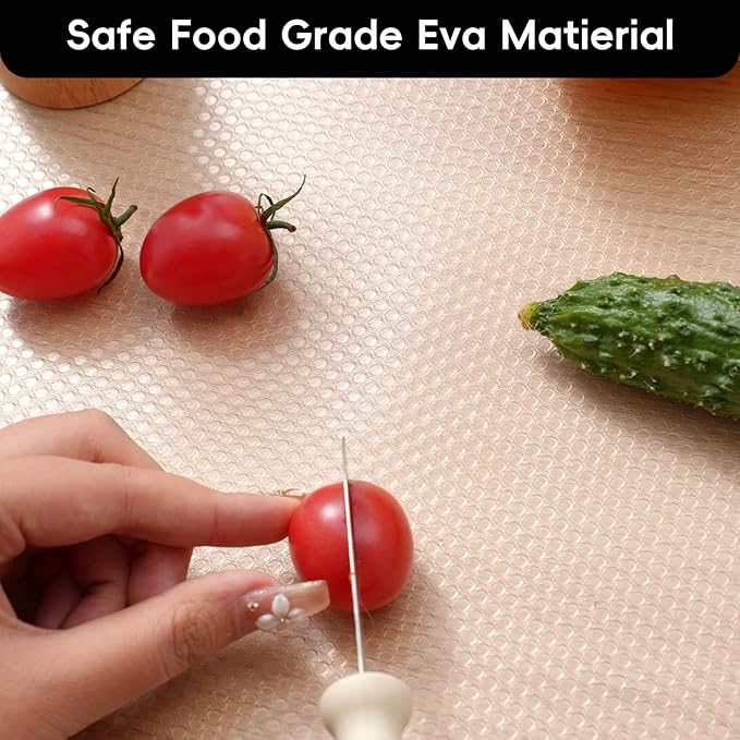 Shelf and Drawer Liner for Kitchen Cabinet，Non Adhesive Durable EVA Shelf Paper, Non Slip Waterproof Decorative Mats for Dresser Cupboard Refrigerator Bathroom Grip Shelves（Clear,17.5 in X 10 Ft ） - Image 6