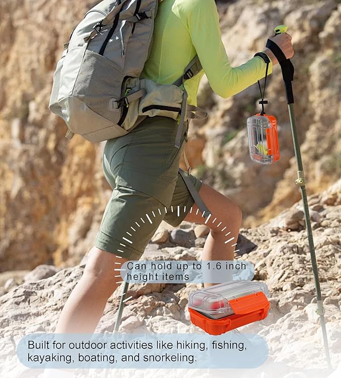 Small Waterproof Box Mini Dry Box Waterproof Container Watertight Storage Case Small Waterproof Boxes for Kayaking Boating Orange Drybox, 5.5" L x 4" W x 2.4" H - Image 5