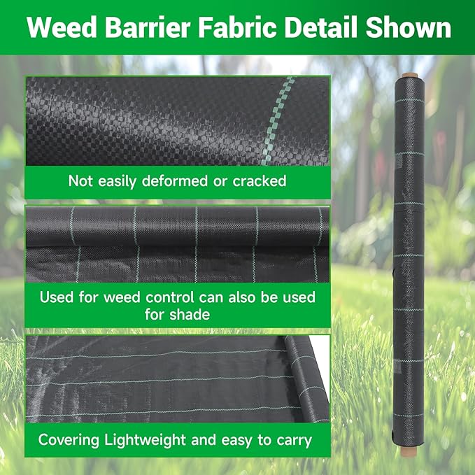 Weed Barrier Fabric Planting Cover - 4 x 250 FT Heavy Duty Landscape Fabric Ground Cover Block for Outdoor Planting - Image 4