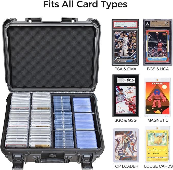 Graded Card Case Storage Box – Extra Large Trading Card Storage Box with 8 Adjustable Dividers – Baseball & Sports Card Storage Case – Fits PSA, BGS, SGC, Toploaders & Magnetic Holders - Image 2