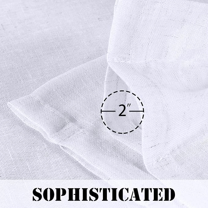 H.VERSAILTEX Linen Curtains Elegant Natural Linen Blended Curtains Energy Efficient Light Filtering/Rod Pocket Window Treatments Panels/Drapes for Livingroom (Set of 2, White, 52 inch W X 63 inch L) - Image 5