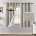 H.VERSAILTEX Chenille Linen Blackout Curtains for Bedroom 63 Inches Long Thermal Insulated Textured Linen Look Curtains with White Flocking Coating Back, Oyster Grey(Not Solid) by HVERSAILTEX