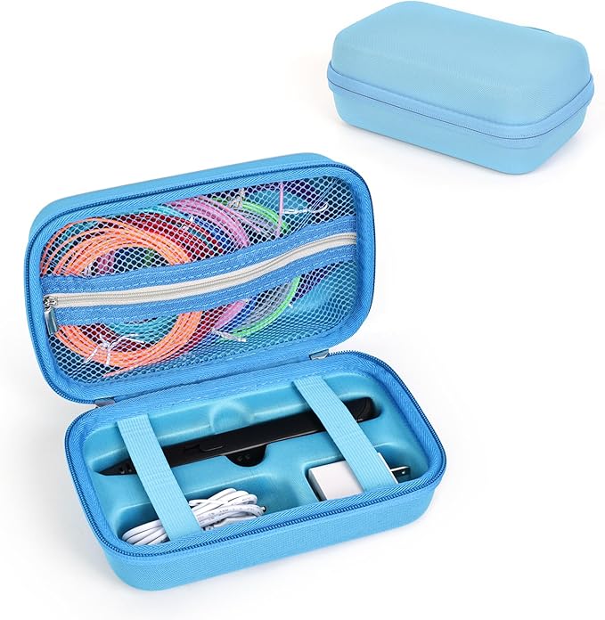 Case Compatible with 3Doodler Start+ Essentials for 3D Pen Set for Kids, Carrying Holder Fit for Printing Pens, Storage Organizer for Printing Filament Refill, Micro-USB Charger (3D-02-Blue) by TATAVR