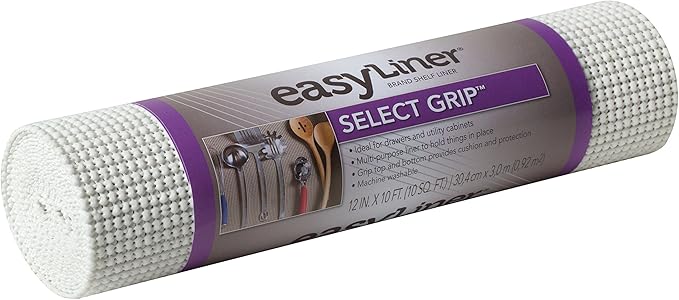 Duck Brand Select Grip EasyLiner Shelf and Drawer Liner, Non-Adhesive, 12-Inch x 10-Feet, Non-Adhesive, White, 1359539 by DuckBrand