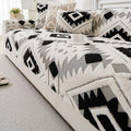 Boho Plush Couch Covers for Sofa Washable, Fuzzy Soft Couch Cover for Sectional Sofa, Non Slip Jacquard Sofa Cover Furniture Protector for Kids, Pets (Black,28"x35") by WelcometoXSlive
