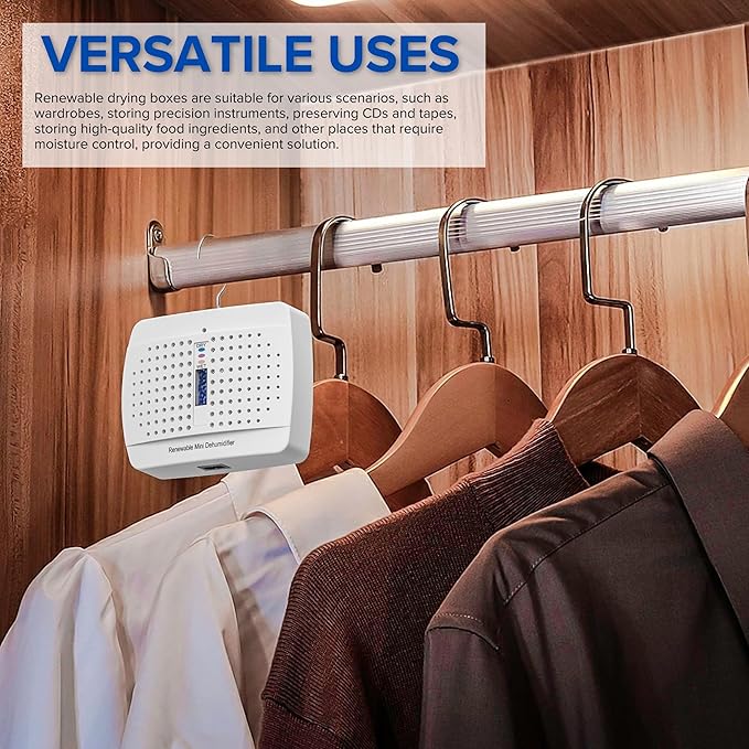 2 Pack Small Dehumidifier, Gun Safe Dehumidifiers, Damp Rid, Rechargeable Humidity Absorber Portable Moisture Absorber for Car Closet Bathroom Small Room - Image 2