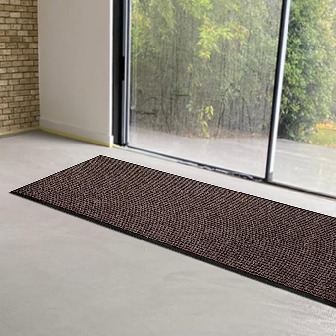 MaxMat® Large Waterproof Doormat - Heavy Duty, Commercial, Low-Profile, Easy to Clean, Rubber Floor Mat (2 x 6 Feet, Brown, MXM-RIB0026BR) - Image 2