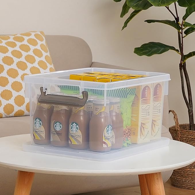 Citylife 22.2 Qt. Plastic Storage Bins with Lids Large Stackable Storage Containers for Organizing Clear Durable Storage Box, 4 Pack - Image 4