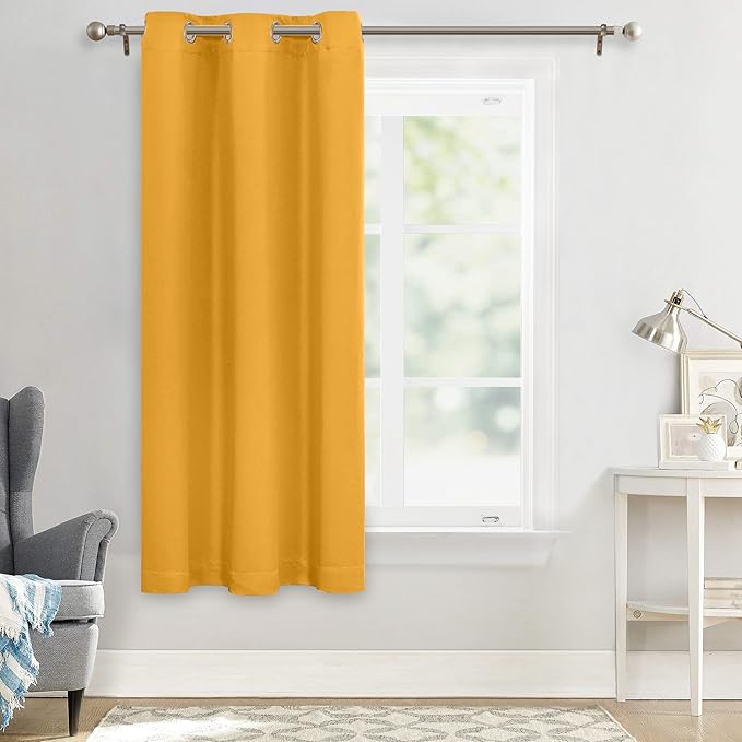 MYSKY HOME Grommet top Thermal Insulated Window Blackout Curtain for Girls Room, 42 x 63 Inch, Mustard Yellow, 1 Panel - Image 8