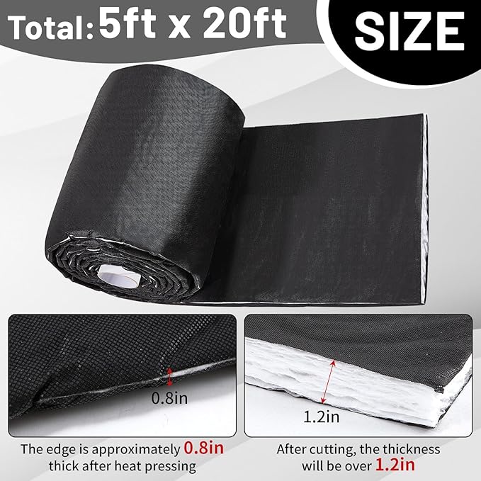 60in x 20ft Van Insulation, Soundproof Thermal Barrier for Camper Van Conversions for Various Sizes of Rvs and Trucks - Image 2