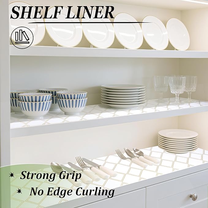 Drawer Liners for Kitchen Cabinets Non Slip Shelf Liner 15 Inch X 20 Ft Waterproof Cabinet Liner Non Adhesive Shelf Paper for Kitchen Bathroom Closet Refrigerator Cupboard Pantry Dress - Image 9