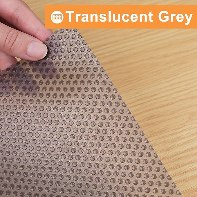 FLPMIX Clear Cabinet Shelf Liner: 11-inch Waterproof Kitchen Drawer Liner - Easy to Cut Non-Adhesive Small Cupboard Mat for Pantry Refrigerator 11" x 240" Translucent Grey - Image 7