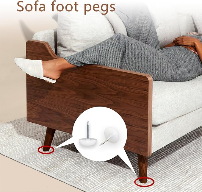 50 Pcs Furniture Feet Nail Plastic Glide Nails Round Chair Table Leg Protector Pads 0.47×0.47inch White - Image 6