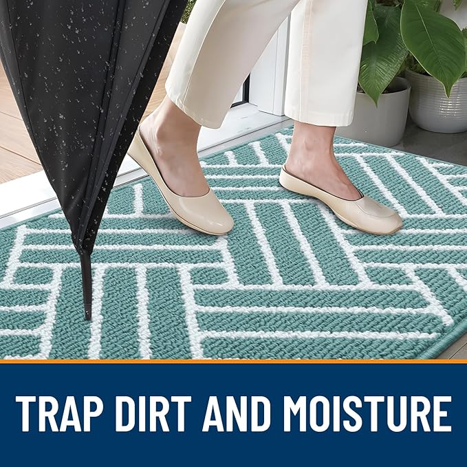 OLANLY Indoor Door Mat, 36x24 Inch, Dirt Resistant and Absorbent, Non-Slip Rubber Backing Floor Mats, Easy Clean Low-Profile Doormat for Entryway, Front Door, and Inside Entrance, Sage Green - Image 2