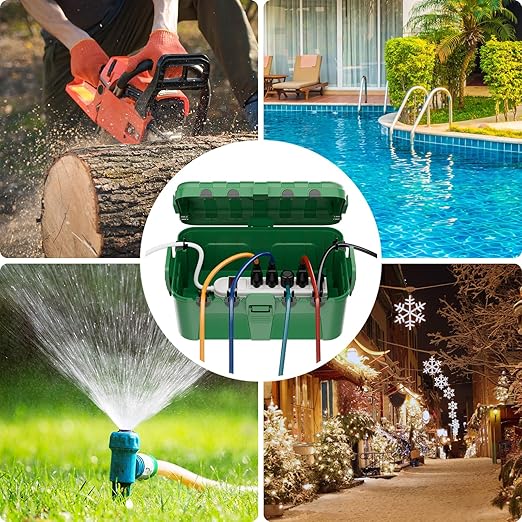 RESTMO 5-Piece Outdoor Waterproof Electrical Box Set – 12.5" x 8.5" x 5" Large & 7.1" x 2.3" x 2.3" Small, Weatherproof Boxes for Power Strip, Outlet, Plug, Socket, Timer, Holiday Light, Green - Image 8