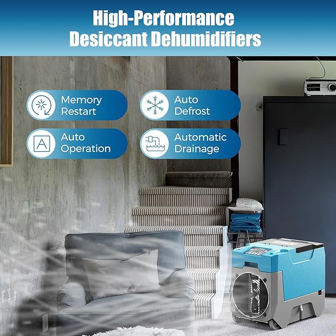 ARGENDON 180 PPD Commercial Dehumidifiers, Crawl Space Dehumidifier with Pump, Auto Defrost, Memory Starting for Home/Industry Use, Water Damage Restore, Garage, Basement, Limited 5-Year Warranty - Image 3