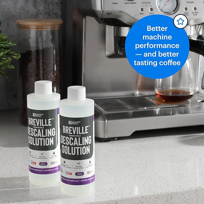 Essential Values Descaling Solution Compatible with Breville - Coffee Pot Cleaner - Descaler Specially Formulated for Breville Coffee Machines - 12 Month Supply, 2-Pack - Image 2