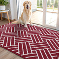 OLANLY Indoor Door Mat, 48x32 Inch, Dirt Resistant and Absorbent, Non-Slip Rubber Backing Floor Mats, Easy Clean Low-Profile Doormat for Entryway, Front Door, and Inside Entrance, Burgundy by OLANLY