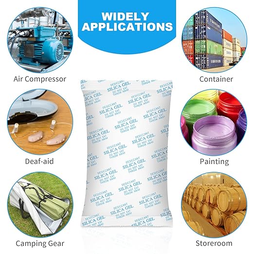 Large Desiccant Packs, 500 Gram 10 Packs Silica Gel Packets for Moisture Control, Silica Gel Car Dehumidifier by Reusable, Large Moisture Absorbers for Electric Tool, Basement, 3D Filaments and Safes - Image 6