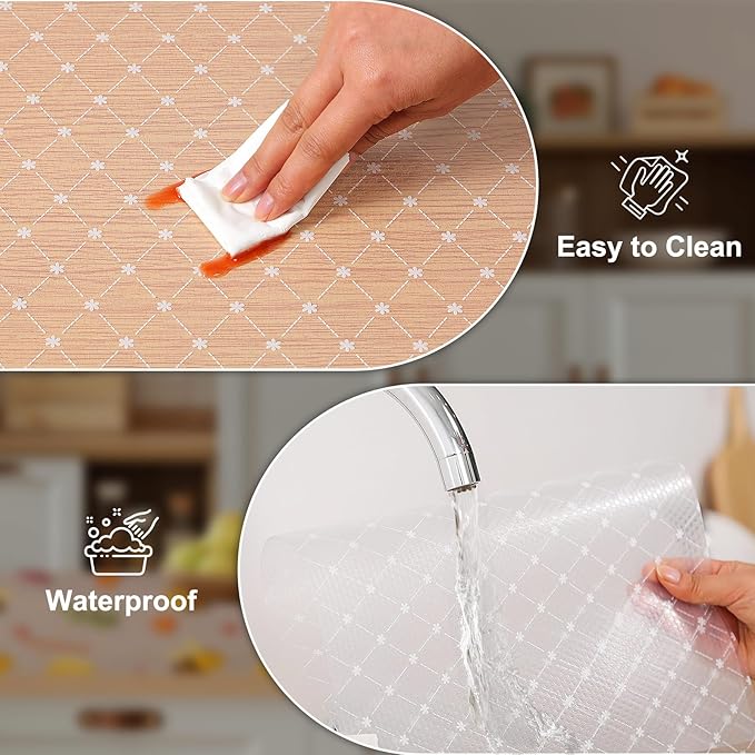 Cooyes Shelf Liner – Premium Non-Adhesive Cabinet & Drawer Liner for Kitchen – Waterproof Shelf Paper with Modern Pattern – Durable EVA Cabinet Mat – Easy to Cut （12" W x 360" L） - Image 6