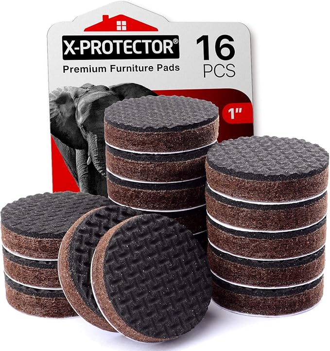 Non Slip Furniture Pads 16 pcs 1" X-Protector - Premium Furniture Grippers! Self-Adhesive Rubber Feet Furniture Feet - Ideal Non Skid Furniture Pad Floor Protectors - Keep Furniture in Place! by X-Protector