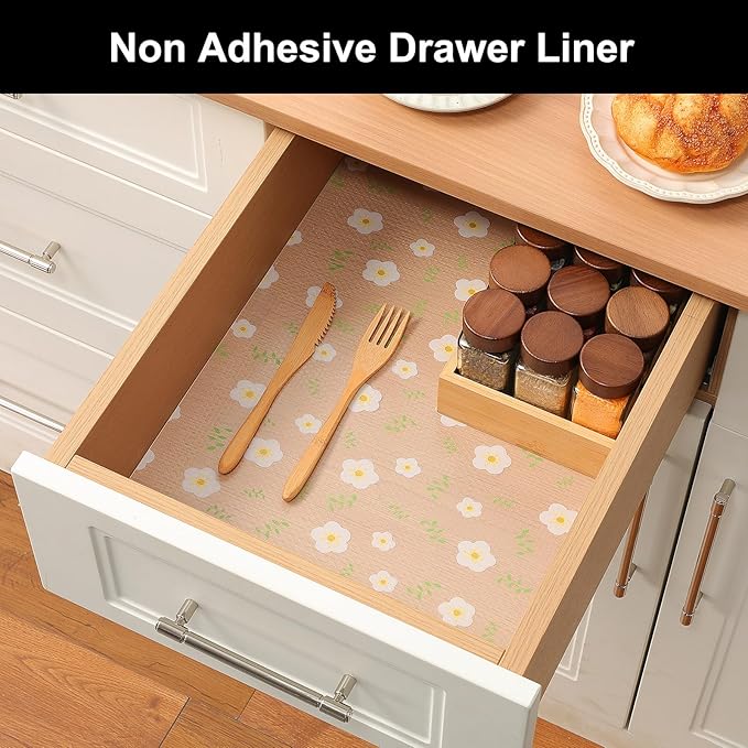 Cooyes Shelf Liner – Premium Non-Adhesive Cabinet & Drawer Liner for Kitchen – Waterproof Shelf Paper with Modern Pattern – Durable EVA Cabinet Mat – Easy to Cut （12" W x 360" L） - Image 5