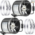 Dreyoo 2 Pack 4 Inch Inline Duct Fans with Duct Clamps, 110 CFM Ventilation Exhaust Fans HVAC Vent Blowers for Grow Tent, Mini Greenhouse, Basement, Hydroponic, Bathroom, Low Noise, Black by Dreyoo