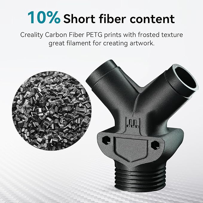 Official Creality Hyper PETG-CF (Carbon Fiber) Filament 1.75mm, High Speed Hyper PETG-CF 30-300mm/s 3D Printer Filament, Dimensional Accuracy +/-0.02mm, 1KG Spool Black, Fit Most FDM 3D Printers - Image 5