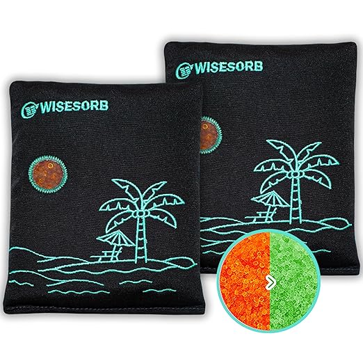 500g x 2pcs Rechargeable Desiccant Packs, Reusable Car Dehumidifier, Microwave Reactivated Silica Gel Packets Moisture Absorber with Color Indicating for Safe Closet Basement Garage by Wisesorb