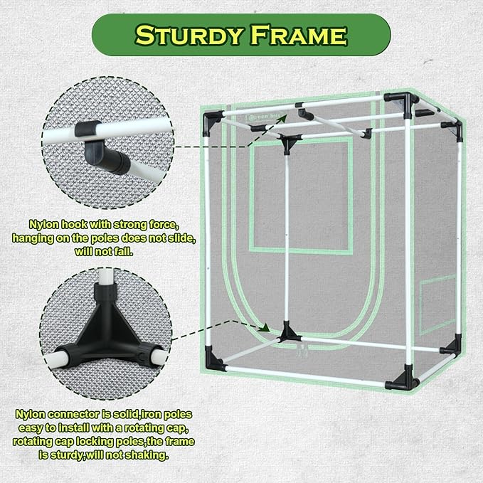 Small Grow Tent for Plants Indoor 18"x30"x36" Mylar Hydroponic Grow Tents Indoor Grow Room for Plant Fruit Flower Veg with Removable Waterproof Floor Tray - Image 7