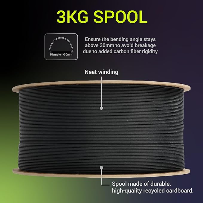 Polymaker Fiberon Black PET-GF15 3D Printer Filament 1.75mm 3KG, 15% Glass Fiber Reinforced, High Strength & Heat Resistance, Ideal for Automotive, Industrial & Functional Parts, AMS Compatible - Image 9