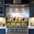 NYZE Kitchen Backsplash Stickers Waterproof Stove Backsplash Protector, 30 X 16 inch Removable Chicken Wallpaper with Wall Art Decor for Stove Cooking Area(Farm Chicken Flock) by GIVEYOUTHEBEST